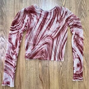 Elegant Swirl Long Sleeve Top